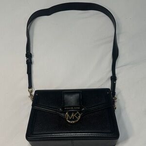 Michael Kors Black Crossbody Bag with Gold Hardware
